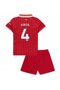 Fotbalové Dres Liverpool Virgil van Dijk #4 Dětské Domácí Oblečení 2024-25 Krátký Rukáv (+ trenýrky)